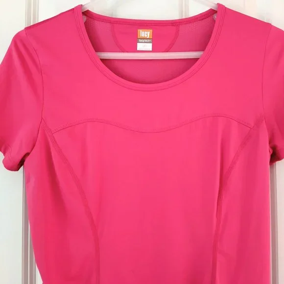 Lucy Pink Short Sleeve Workout Tee - Picture 3 of 7